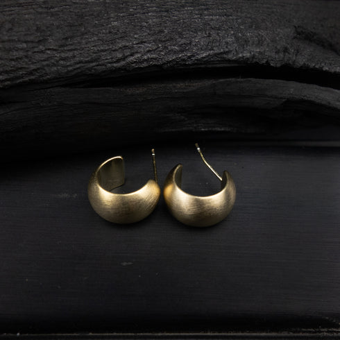Oval Metal Stud Earring - D40-1